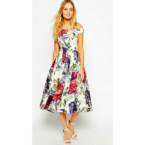 asos floral midi dress